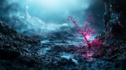 Leinwandbilder - Futuristic visualization of human potential in zero depths of nature conceptual art ethereal environment