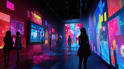 Poster - A modern art installation with interactive digital projections and technology-driven features, offering an immersive experience.