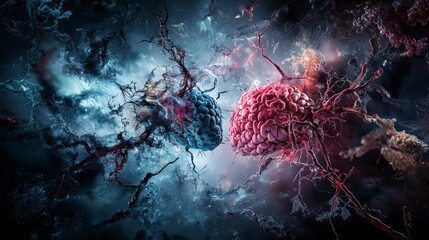 Leinwandbilder - Neuroplasticity in action a surreal abstract representation digital art conceptual environment vibrant view