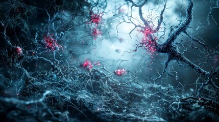 Leinwandbilder - Futuristic close-up of emerging technologies and surreal abstract art in the digital realm of innovation