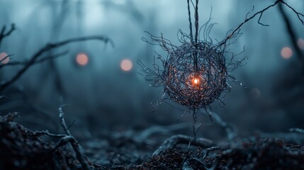 Aufkleber - Surreal thoughts manifesting in enigmatic forest ethereal landscape digital art mystical environment