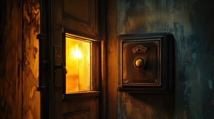 Poster - A safe is opened, emitting a warm light from inside, enhancing the sense of security and mystery.