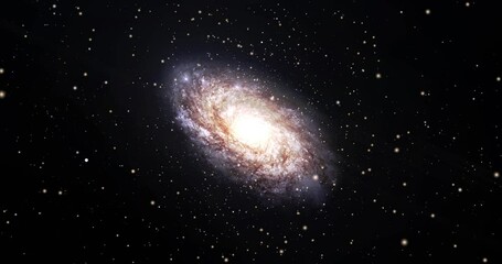 Wall Mural - Wide shot of NGC 4414, a stunning spiral galaxy in the constellation Coma Berenices, showcases swirling arms of stars, dust, and gas, revealing the beauty of the cosmos.