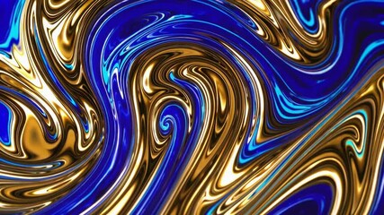 Aufkleber - Abstract swirling pattern with vibrant blue and gold colors, creating a sense of motion and energy. Modern art and design concept