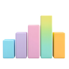Poster - Colorful Chart with Pastel Blocks Representing Data Growth Progression