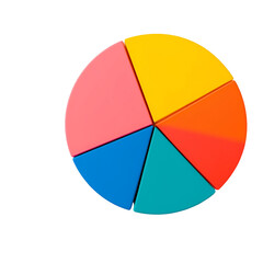 Poster - Colorful Pie Chart Segment Representation on a White Background
