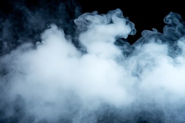 Wall Mural - white cloud isolated on black background.