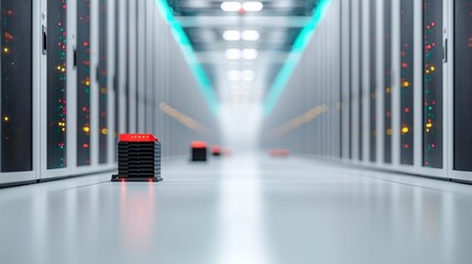 Poster - a data center with servers and networking equipment, representing the infrastructure that powers clo