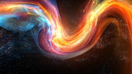 Wall Mural - Vibrant cosmic swirl of colors in a stellar background, symbolizing energy and motion
