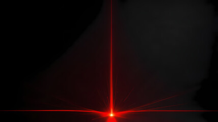 Wall Mural - Red Laser Beam in Darkness: A vibrant red laser beam pierces the darkness, emitting a powerful glow and a sense of cutting-edge technology, creating a visually captivating scene.