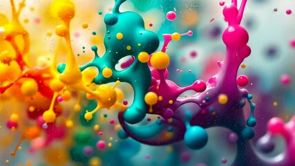 Poster - Vibrant liquid splashes in dynamic motion captured in highresolution art sequence