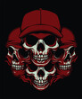 © Pronob - Skull head vector graphic t-shirt design print