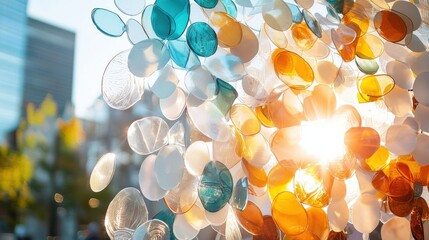 Poster - Mesmerizing Crystalline Reflections of Vibrant Colors and Ethereal Light