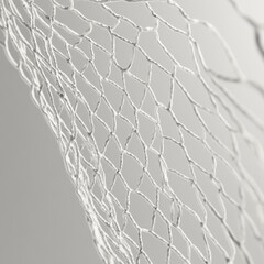 Aufkleber - Delicate Geometry: An Abstract Monochrome Capture of a Knotted Net Structure with Subtle Textural Details