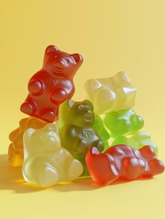 Canvas Print - Colorful gummy bears. AI.