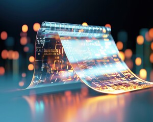 Poster - Futuristic Data Flow on Transparent Sheet Concept