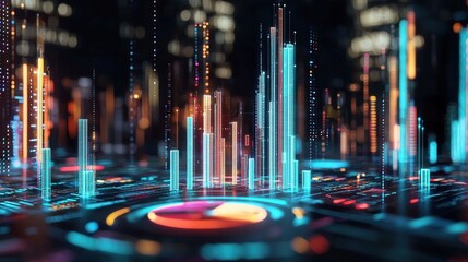Poster - Futuristic Data Visualization with Neon Elements