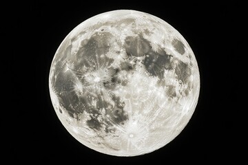 Wall Mural - full moon night sky celestial body space background
