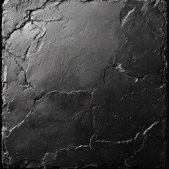 Poster - Dramatic Close-Up of a Dark Slate Surface with Intricate Textures and Jagged Edges, Creating a Natural Stone Background