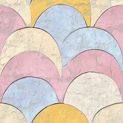 Poster - Textured Stucco Wall Pattern Soft Pastel Shades for Design Projects