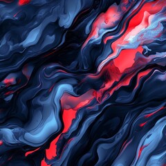 Aufkleber - Striking Abstract: Mesmerizing blend of deep blues and vibrant reds creating dynamic, flowing patterns and textures.