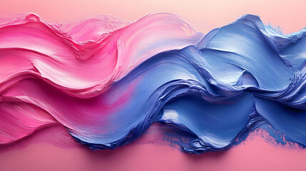 Poster - Abstract Pink and Blue Paint Swirl Background with Smooth Gradient Texture Art