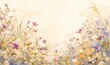 © Aliaksei - meadow flowers on the edge of the frame for booklets and frames.