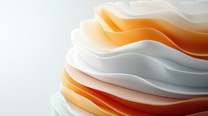 Poster - Soft and Flowing Abstract Waves of Elegant Pastel Tones Blending in Harmonious Geometric Patterns
