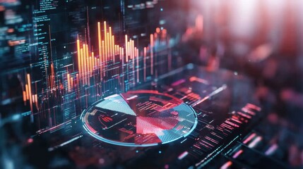 Poster - Futuristic Digital Dashboard Displaying Financial Data Analytics and Market Charts