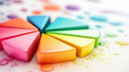 Poster - Vibrant Kaleidoscopic Geometric Abstract Background with Colorful Prismatic Shapes and Symmetrical Patterns