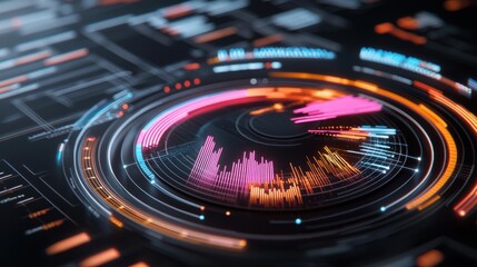Poster - Futuristic Digital Data Dashboard with Colorful Financial Analytics and Visualization