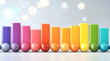 Poster - Vibrant Pastel Spheres Arrangement   Minimalist Geometric Shapes Composition Abstract Digital Art