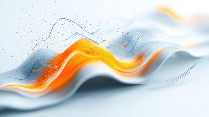Poster - Vibrant Fluid Waves of Digital Color and Energy in Abstract Ethereal Celestial Space
