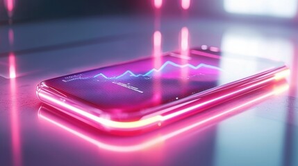 Poster - Glowing Neon Lights Futuristic Abstract Background Vibrant Colorful Digital Gradient Design Lighting Technology Modern