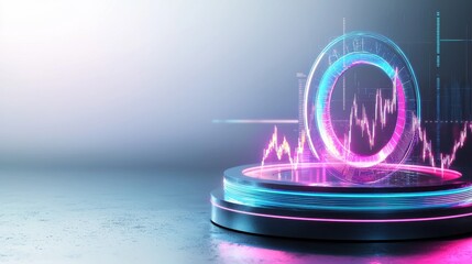 Poster - Futuristic Digital Financial Data Analytics and Market Trend Visualization