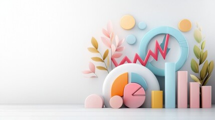 Poster - Pastel Geometric Shapes Abstract Minimalist Composition for Branding and Design