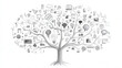 © Matija - Knowledge Tree with Various Digital and Technological Icons Representing Innovation and Learning