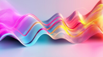 Poster - Captivating Waves of Ethereal Color and Dynamic Movement Across a Vibrant Digital Landscape