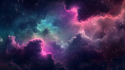 Wall Mural - Abstract Cosmic Clouds with Stars and Nebula Background
