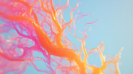 Poster - Abstract colorful organic patterns resembling coral or branches