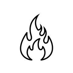 Poster - Fiery Icon: A minimalist line drawing of a stylized flame, evoking a sense of heat and energy, perfectly capturing the essence of passion and intensity.