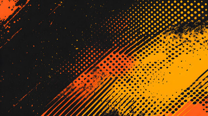 Poster - Abstract pattern with bold orange, yellow, and black colors