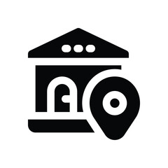 home address glyph icon. strong and solid vector icon for websites, mobile interfaces, presentations