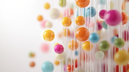 Poster - Mesmerizing Colorful Abstract Fluid Shapes and Bubbles Backdrop for Digital Art and Design