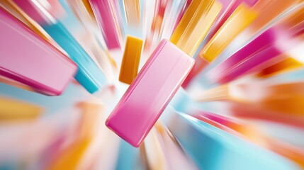 Poster - Vibrant Abstract Motion Blur of Colorful Lights and Shapes Creating Dynamic Energetic Design