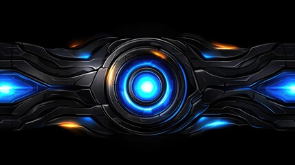Poster - Futuristic tech interface design digital space graphic art dark environment close-up view modern concept