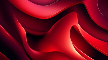 Wall Mural - Abstract Red Waves: A Symphony of Crimson Hues