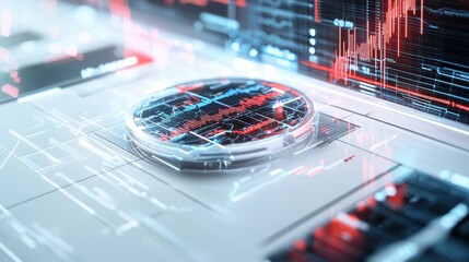 Poster - innovative financial data dashboard with illuminating market chart display