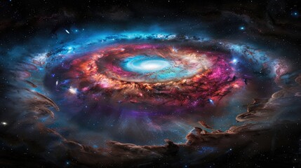 Poster - Galactic spiral formation outer space digital art cosmic environment aesthetic viewpoint universe concept