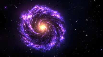 Poster - Cosmic spiral galaxy formation outer space digital art nebulae wide angle astronomy concept